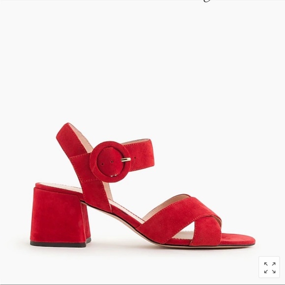 J.Crew Suede Penny sandals-J8229-BRIGHT CERISE- US 7.5 - Picture 3 of 9